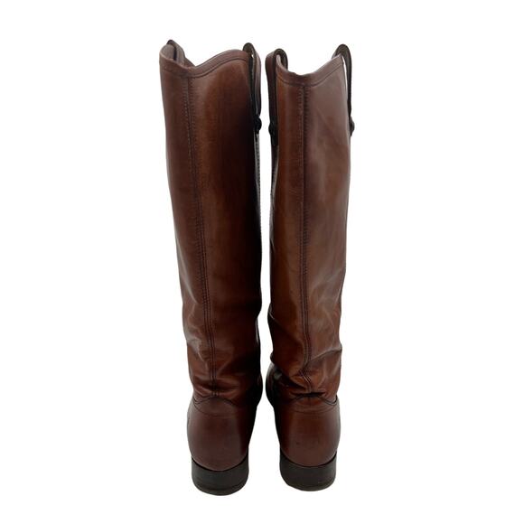 Frye Cox Knee High Leather Boots Cognac Brown Tall Equestrian - Picture 8 of 10